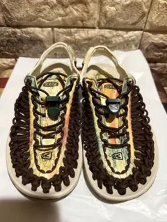 KEEN 編み上げデザイン マルチカラー ミュール 25cm