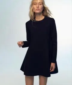 ZARA ブラック ニット ミニワンピース