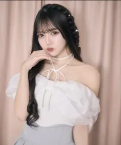 ミシェルマカロン ビッグリボンオフショルニットトップスのサムネイル
