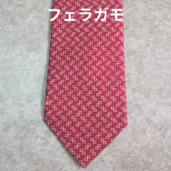 Salvatore Ferragamo 赤い幾何学模様ネクタイ
