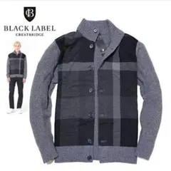 新品M ブラックレーベル クレストブリッジ CBチェック ハイネックカーディガン