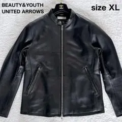 【BEAUTY&YOUTH】羊革 シングルライダースジャケット 黒XL 現行タグ