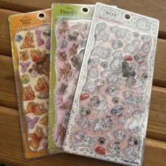 プチドロップステッカー　バンビ　プーさん　ディズニー　101匹わんちゃん　3枚