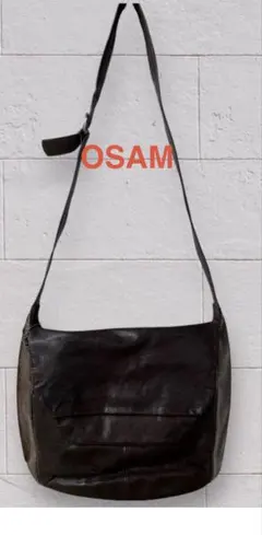 OSAM オサム ショルダーバッグ 巾着型 ブラック 斜め掛け y2k 絞り 
