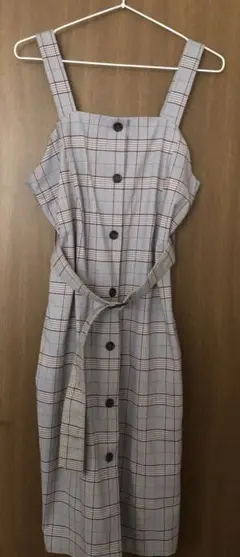 INGNI ベルト付き ジャンパースカート チェック柄 Mサイズ
