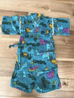 【超美品】カラフル動物プリント甚平 100