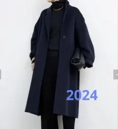 2025年最新】ウールアンゴラリバーコート deuxieme ネイビーの人気