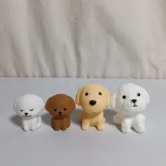 アミューズメント景品【犬のソフビ４点】おもちゃ／置物／飾り