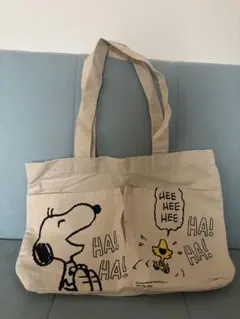 スヌーピー トートバッグ ベージュ