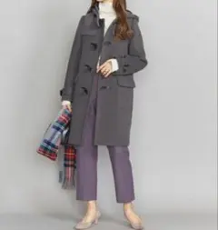 beauty and youth グレー ダッフルコート フード付き