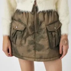 moussy カーキ カモフラージュ ミニスカート