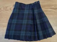 Ralph Lauren ダークグリーン ネイビー チェック プリーツスカート