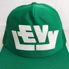 【USA製】USA古着　LEVY　アメリカ企業　ビンテージ　メッシュキャップ　緑のサムネイル