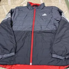 adidas ジップアップジャケット グレー/黒/赤