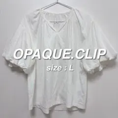 オペークドットクリップ OPAQUE.CLIP 半袖Tシャツ L 白 バルーン袖