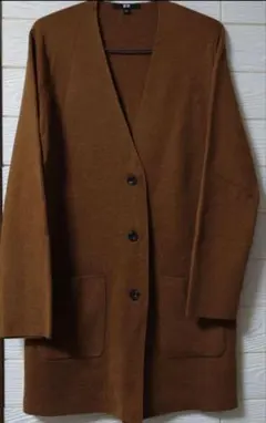 ユニクロ　ミラノリブロングカーディガン　ブラウン系　Lサイズ