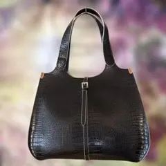 クロコダイル風 ハンドバッグ ポーチ付