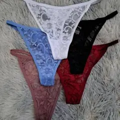 S～M 5枚セット 花柄レース Tバック