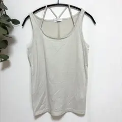 キャミソール ライトグレー クロスストラップデザイン ラメ キラキラ キレイめ