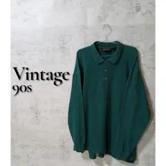 90s Eddie Bauer Vintage 長袖ポロシャツ 黒タグ Polo