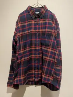 GU チェック柄フランネル長袖シャツ