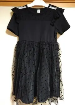 キッズフォーマル　SHEIN ブラック ハート柄 ワンピース 120cm　発表会