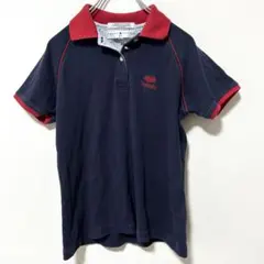 TOMMY HILFIGER GOLF ポロシャツ XS〜S 紺×赤 半袖