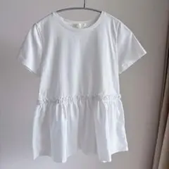 裾フリル クルーネック 半袖Tシャツ
