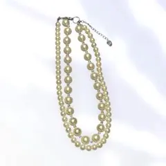 【希少】J&R 2連パールネックレス ヴィンテージ クリーム色 グラデーションのサムネイル