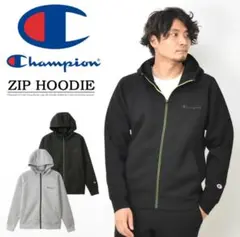 Champion ブラック フルジップ パーカー M