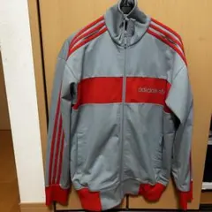 adidas トラックジャケット L グレー/レッド