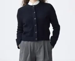 パフニットクルーネックカーディガン