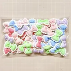 デコパーツまとめ売り フリルリボン カラフル ホイップデコ 推し色