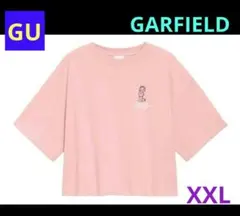 新品未使用ジーユーGU ガーフィールド クロップドTシャツ5分丈 XXL ピンク