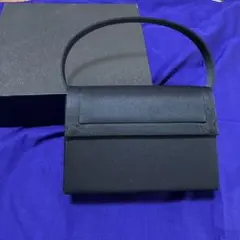 喪装用ブラック ナイロン フラップハンドバッグ