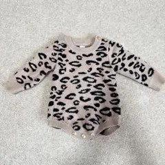 ヒョウ柄　ロンパース　80 ニット　SHEIN