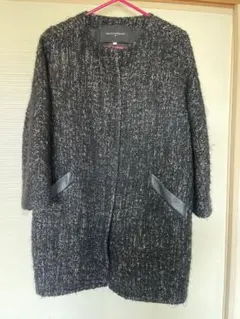 お値下げ☆イタリア製☆バーニーズニューヨーク購入ノーカラーツイードコート