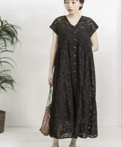 URBAN RESEARCH Sonny カットワークレースフレンチワンピース