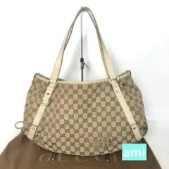 希少 GUCCI グッチ アビー GGキャンバス トート ゴールド ピンク 金具 