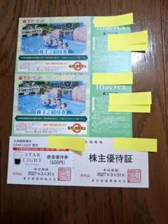 東京サマーランド 1Dayパス 招待券２枚　匿名配送のサムネイル