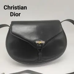 極美品✨クリスチャン・ディオール　ショルダーバッグ　レザー　ブラック　黒のサムネイル
