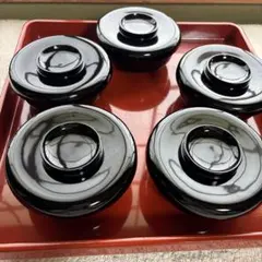 黒漆塗り 椀 蓋付き 10客セット 漆器】黒塗り 蓋付き椀 10客セット ⭐️個数対応あり⭐️ - メルカリ