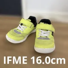 イフミー　蛍光イエロー ベルクロストラップ キッズシューズ サイズ16.0cm