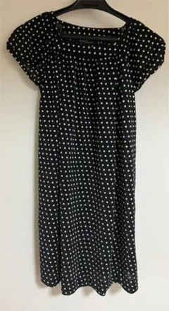 授乳口付き　ドット柄ワンピース　blanc et blanche