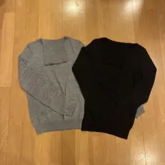 ユニクロタートルネックニットM2枚セット　グレー.ネイビー