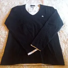 新品未使用　2枚セットブラック Vネック 長袖　バーバリーブルーレーベル