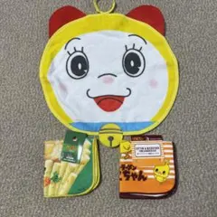 ドラミちゃん、じゃがりこ、チキンラーメンひよこちゃんタオルハンカチ３点セット