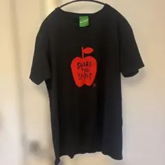 BEAMS T Tシャツアップルプリント ブラック Lサイズ