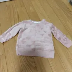 H&M ハート柄 ボアトレーナー ピンク 92