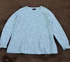 CLOSHIPREMIUM★ アルパカ混　ライトグレー 長袖ニットセーター L